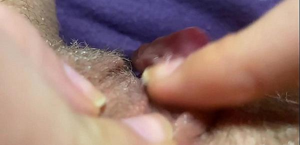  Huge clitoris rubbing and jerking orgasm in extreme close up masturbation HD POV